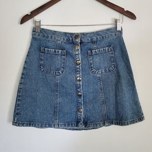 BDG Snap Front Jean Mini Skirt size S